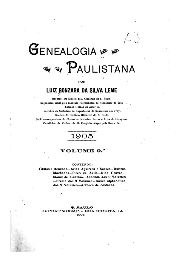 ebook genealogia paulistana Vol